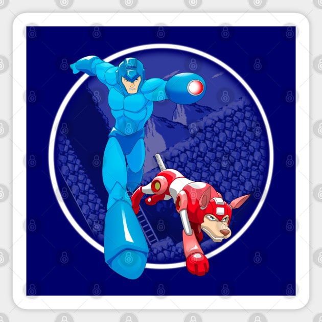 Mega Man and Rush Sticker by CoolDojoBro